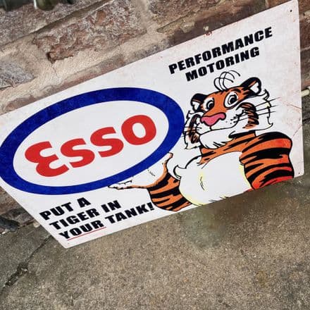Esso Put a Tiger in Your Tank Preformance Motoring - Metal Advertising Wall Sign