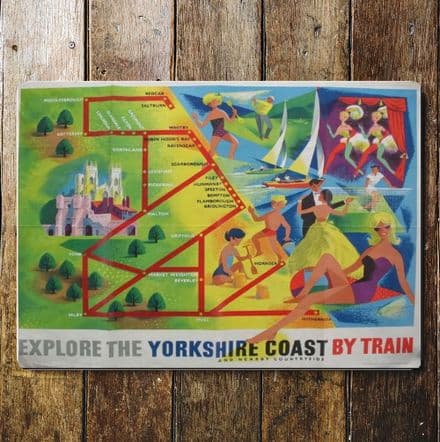 Explore The Yorkshire Coast By Train Britsish Railways - Metal Travel Wall Sign