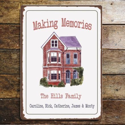 Family New Home Making Memories - Wedding Gift Personlised Custom Any Text - Metal Wall Sign
