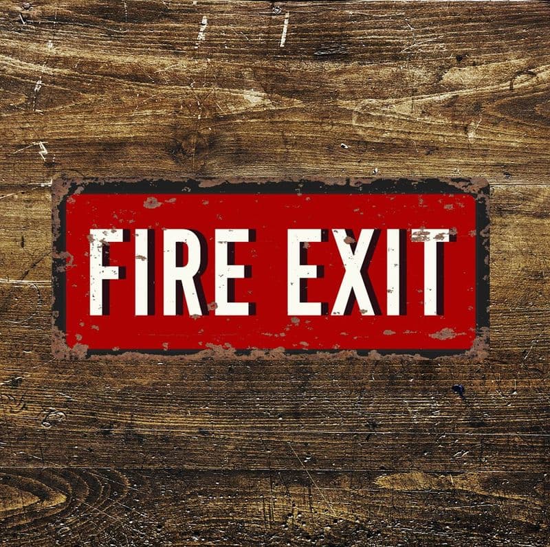 Fire Exit - Metal Vintage Wall Sign