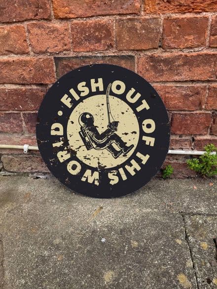 Fish Out Of This world Circle - Metal Street Sign Wall Sign