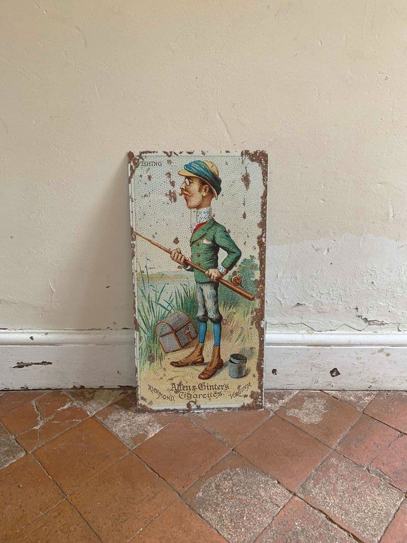 Fishing Fish man Fisherman - Metal Wall Sign