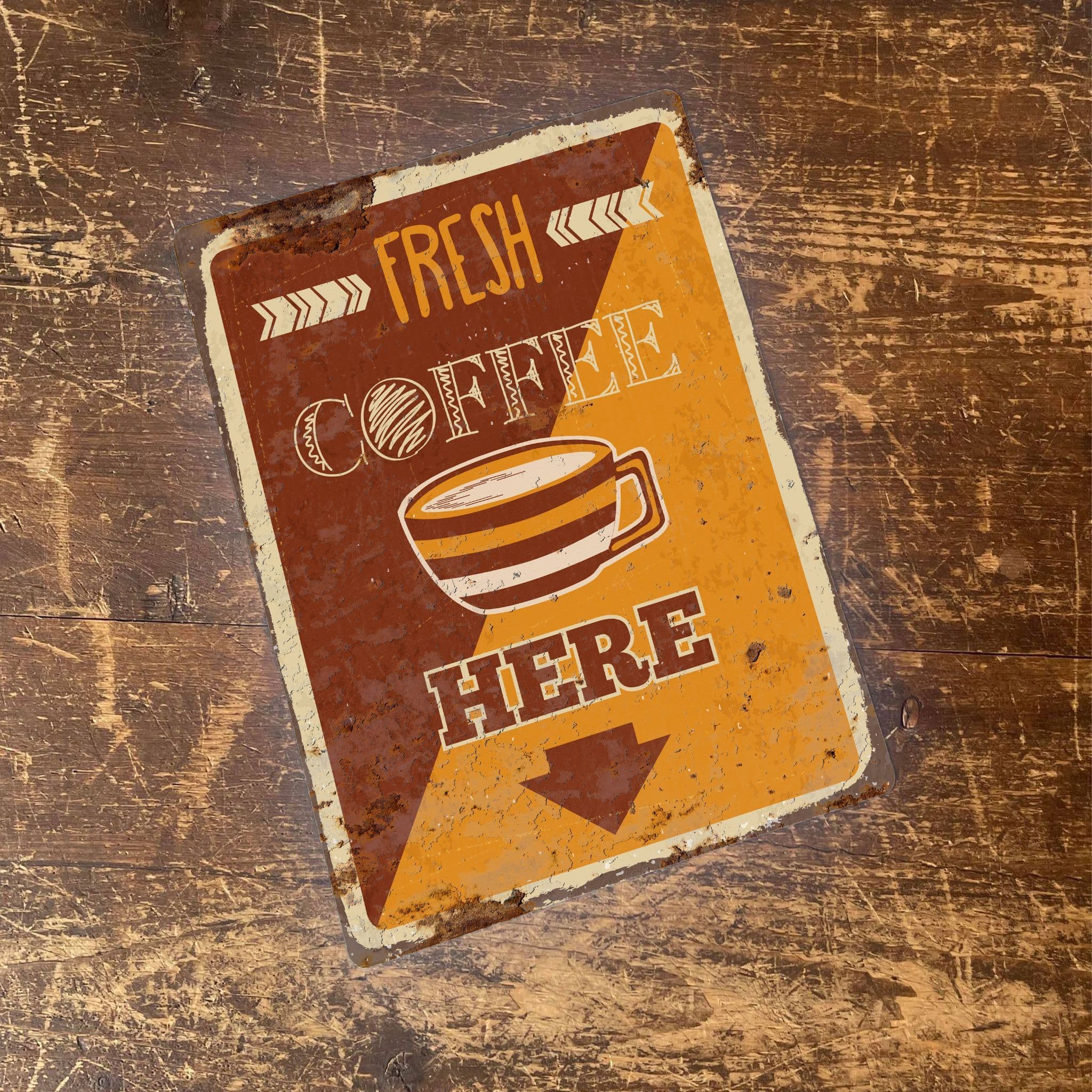 Targa In Metallo Vintage Fresh Brewed Coffee, 20x30 Cm, Cartello Decorativo Da Parete Per Casa, Cucina, Bar E Caffetteria, Con Scritta Have A Cup