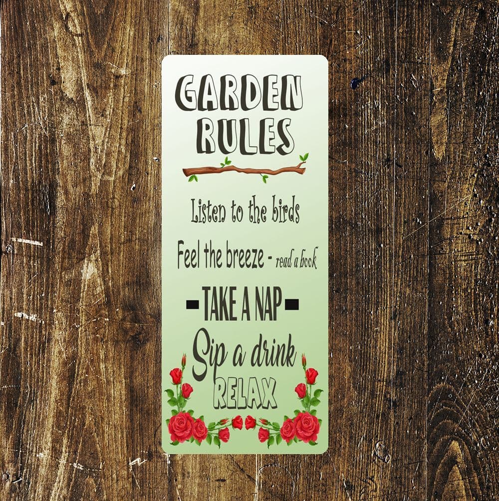 Plantsrules Sign Garden Rules - Metal Sign Plaque