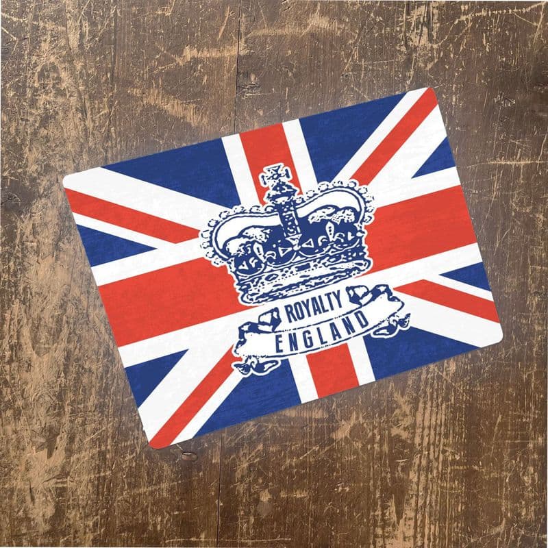 Grunge British With Crown - Metal Advertising Wall Sign 1