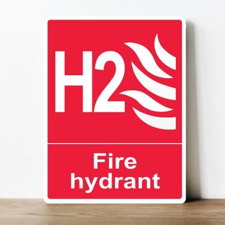 H2 FIRE HYFRANT information Metal Wall Sign