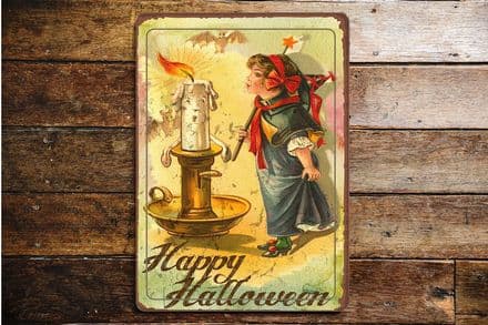 Halloween vintage Candle - Metal Vintage Wall Sign