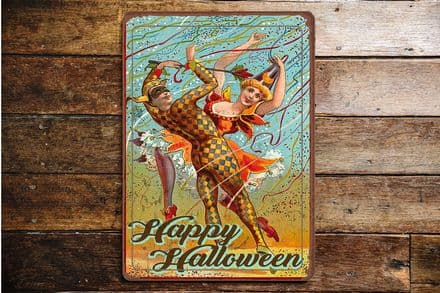 Happy halloween Jesters - Metal Vintage Wall Sign