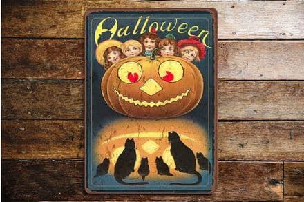 Happy halloween Pumpkin - Metal Vintage Wall Sign