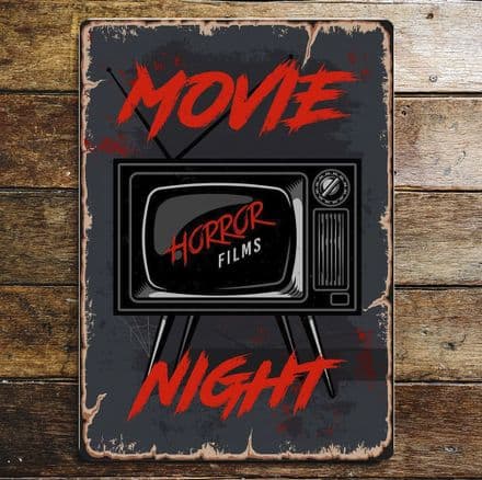 Horro Film Movie Night Metal Sign Plaque