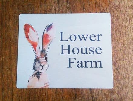 House Name Hare - Metal Personalised Art Wall Sign