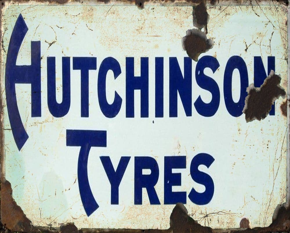 Hutchinson Tyres Metal Advertising Wall Sign