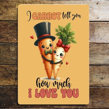 I Carrot tell you how mivh i love you Metal Wall Sign