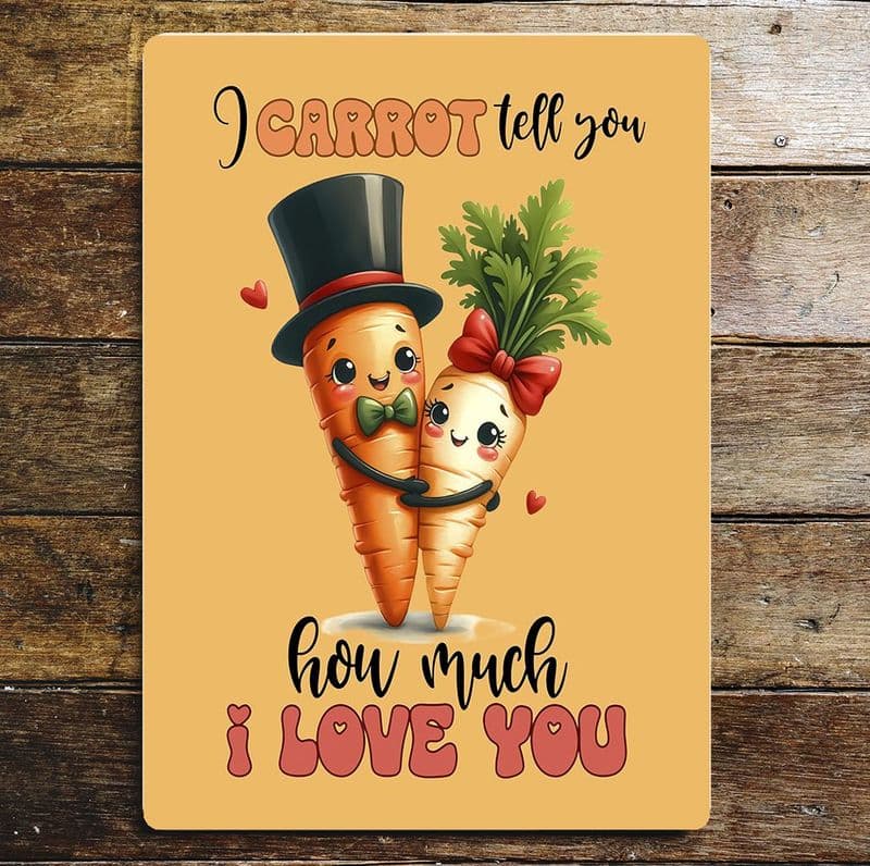 I Carrot tell you how mivh i love you  Metal Wall Sign