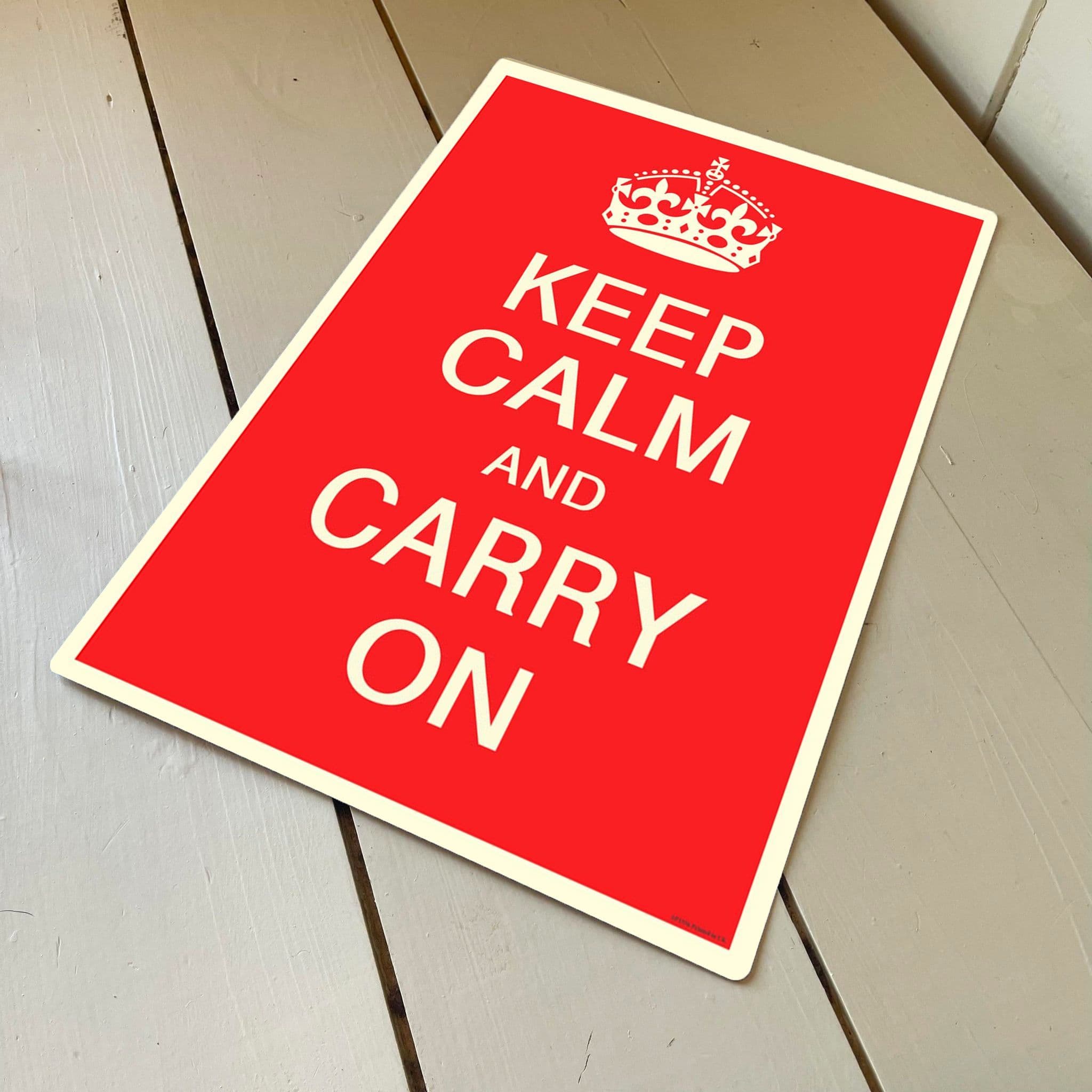 Keep Calm And Carry On Metal Humour Wall Sign Keep Calm And Carry On Metal Humour Wall Sign