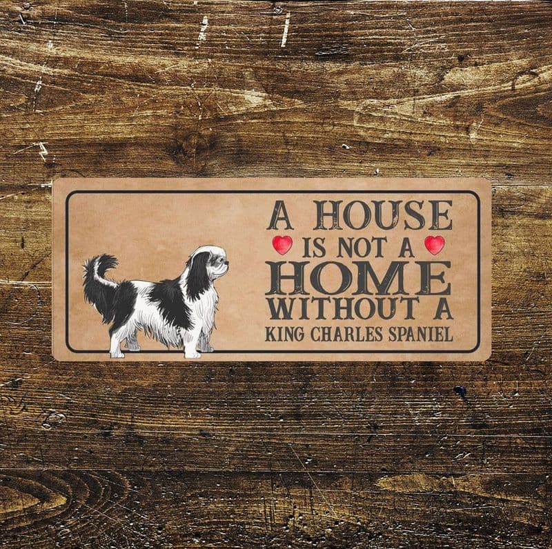 king charles spaniel Dog Metal Sign Plaque - A House Is Not a ome without a