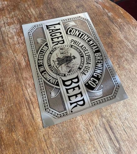 Lager Beer Mirror - Mirroed Metal Wall Sign