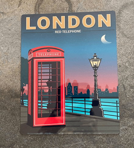 London Telephone Box - Metal Advertising Wall Sign