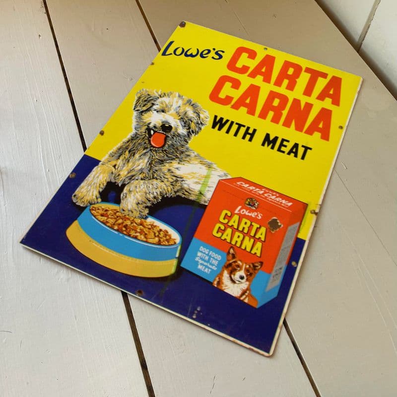 Lowes Carta Carna With Meat Dog Food Metal Advertising Wall Sign