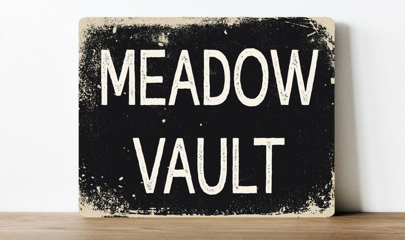 Meadow Vault  information Metal Wall Sign