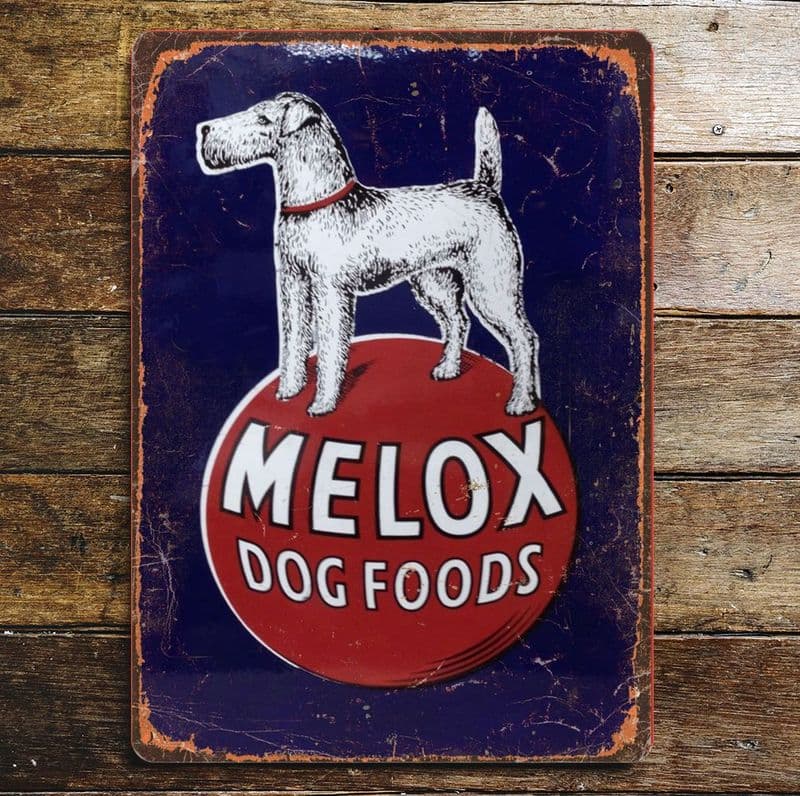 Melox Dog Food fox terrier  - Metal Advertising Wall Sign