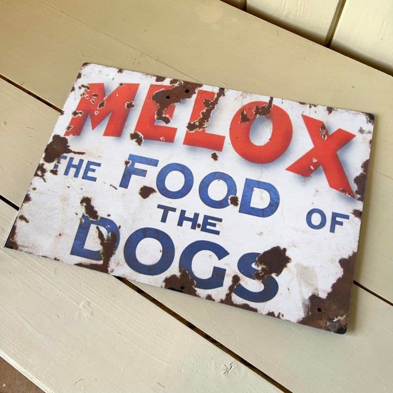 Melox Dog The Food of dogs - Metal Advertising Wall Sign