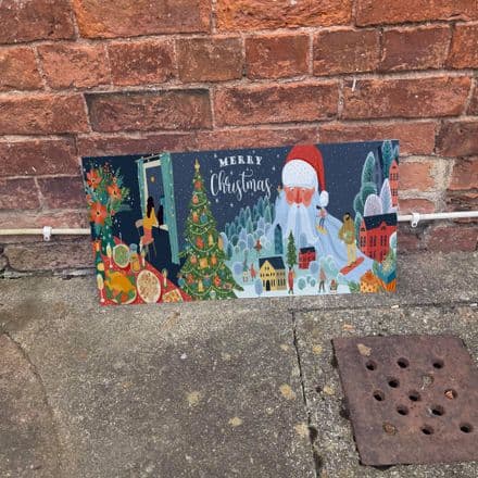 Merry christmas Santa Illustration - Metal Wall Sign