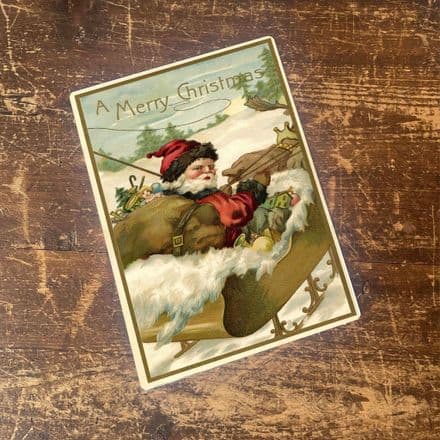 Merry Christmas Vintage Christmas Father christmas - Metal Advertising Wall Sign (1)