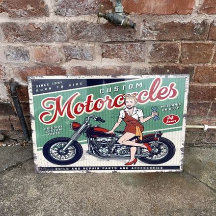 Motorcycle Motorbike garage - Metal Retro Wall Sign