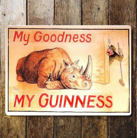 My Goodness My Guinness Rhino - Metal Advertising Wall Sign