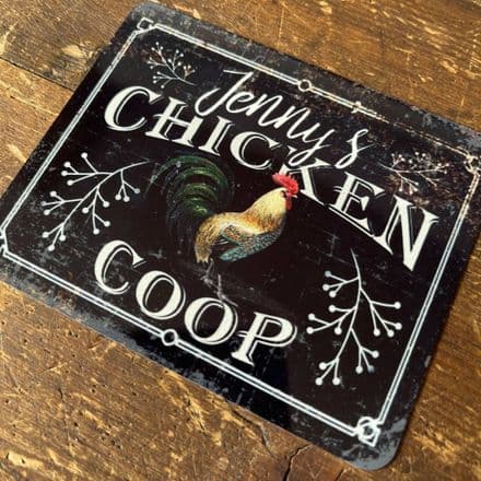 Name Chicken Coop Personlised Custom Any Text - Metal Wall Sign