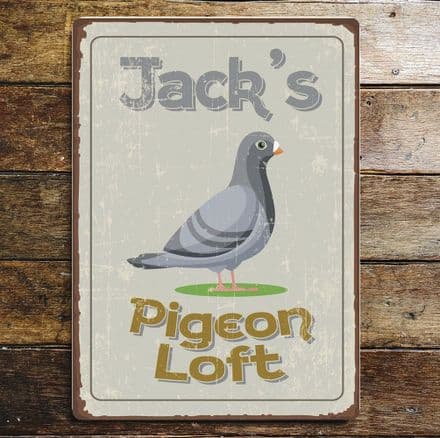 Name Pigeon Loft Personlised Custom Any Text - Metal Wall Sign