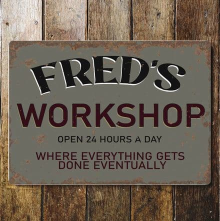 Name Workshop Personlised Custom Any Text - Metal Wall Sign