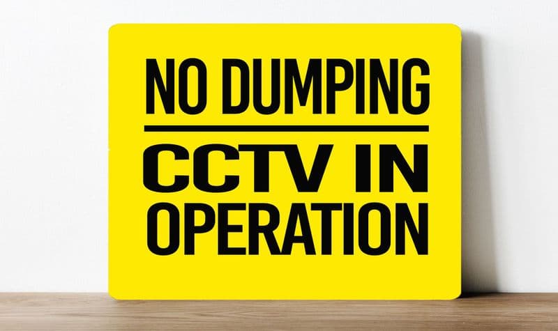 no dumping - CCTV in operation information Metal Wall Sign