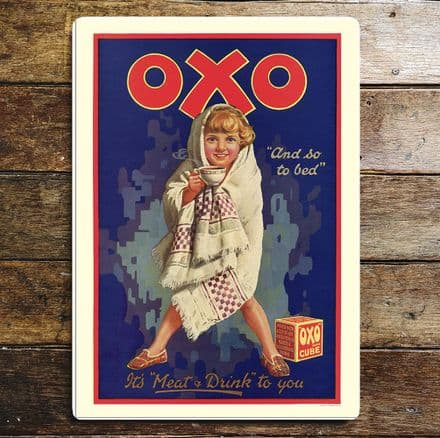 Oxo Cube and so to bed It's Meat & Drink to you - Metal Advertising Wall Sign