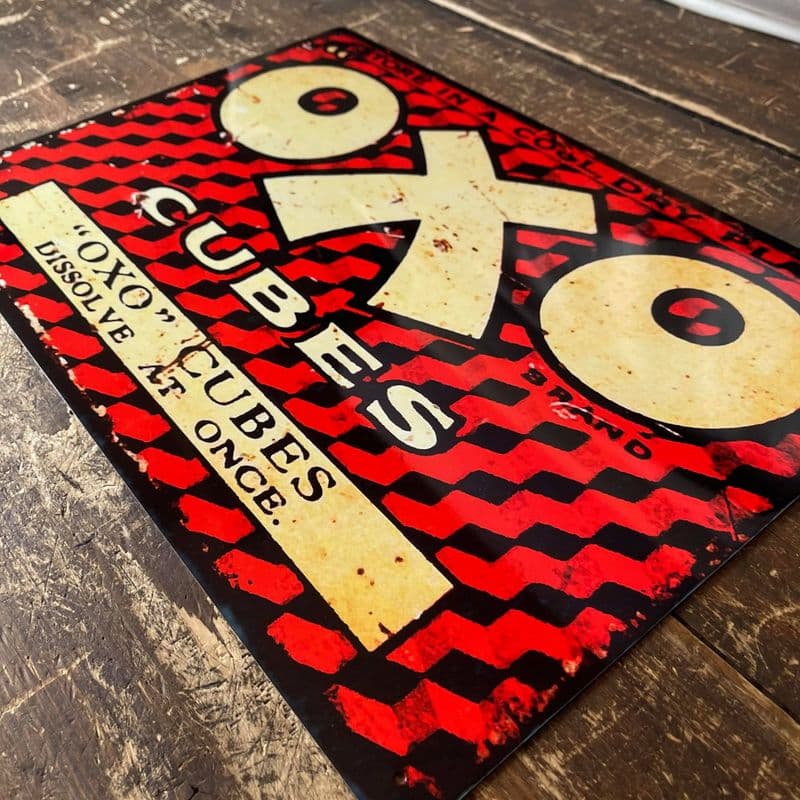 Oxo Cube Red Dissolve At Once - Metal Advertising Wall Sign