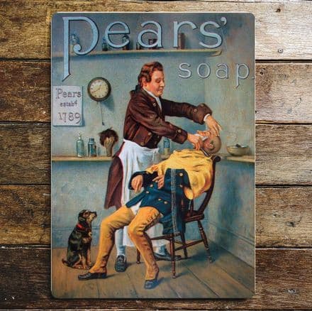Handmade Vintage Retro Metal Sign - Pears Soap 'Mother And Son' Antique Advert, Perfect For Bathroom Or Kitchen Wall Decor