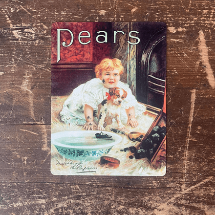 Pears Soap Matchless for the Complexion Puppy Dog - Metal Advertising Wall Sign