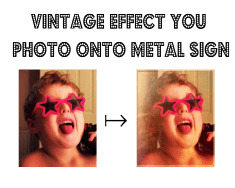 Personalised Vintage Photo Effect - Metal Personalised Art Wall Sign