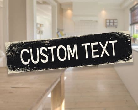 Personlised Custom Your Any Text Metal Long Sign Plaque