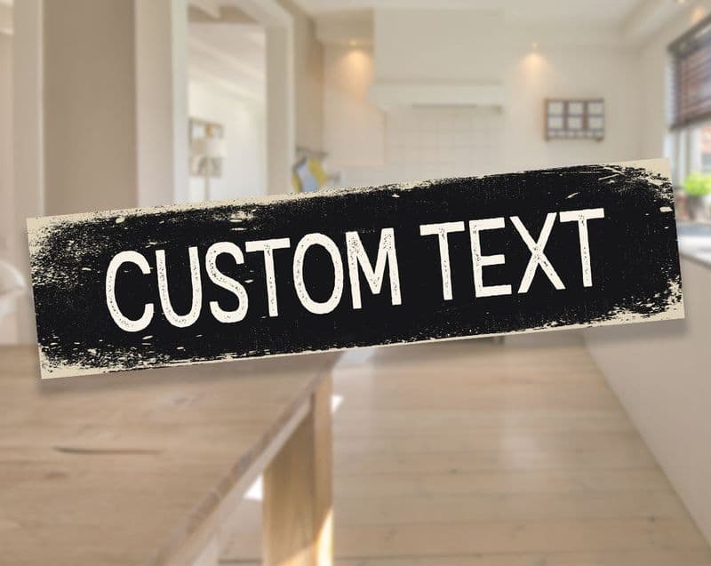 Personlised Custom Your Any Text Metal Long Sign Plaque