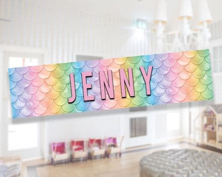 personlised Kids Name Sign Mermaid Metal Sign Plaque -