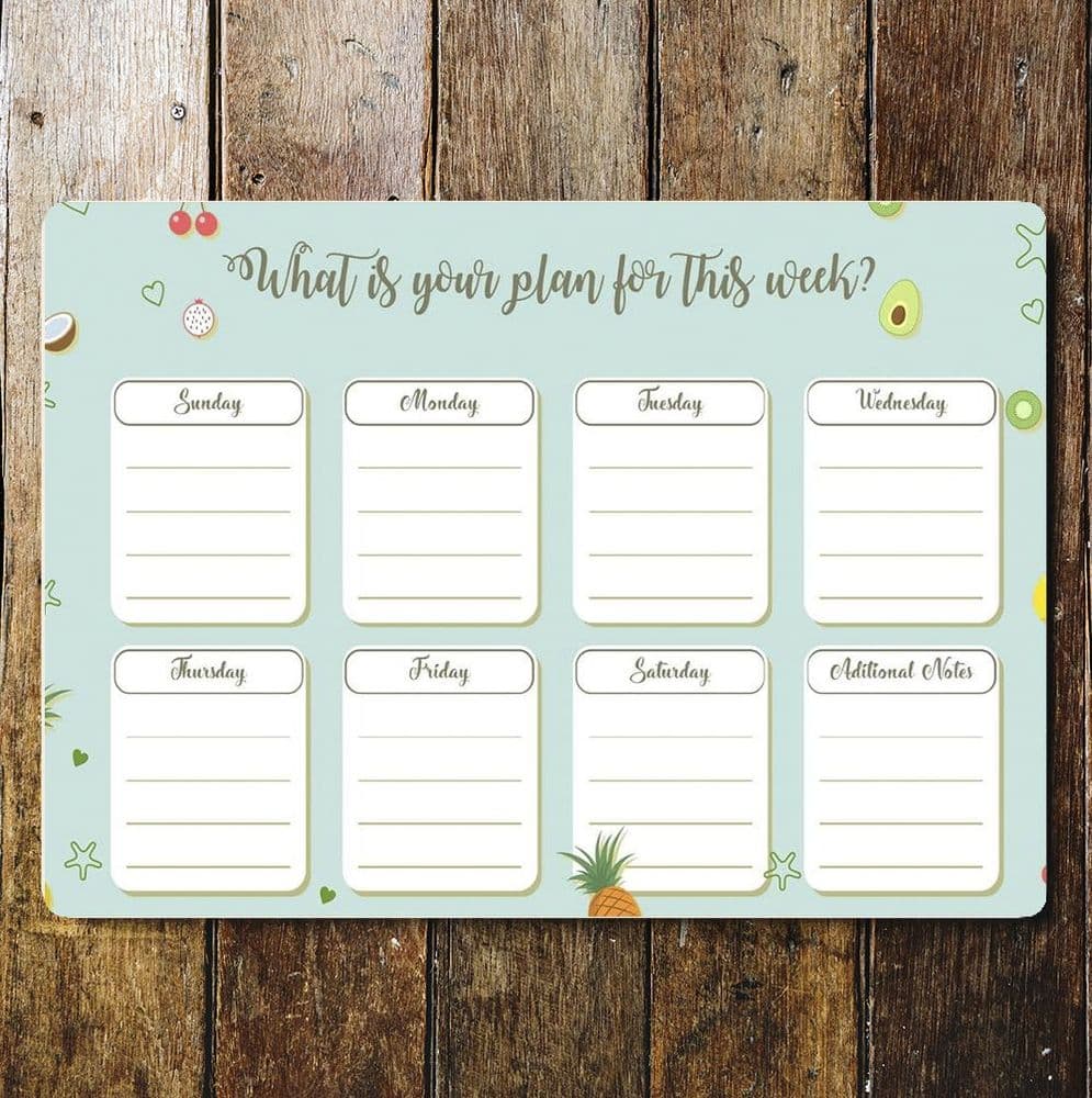 Plans Weekly Planner Board Personalised Dry Wipe Whiteboard To Do List ...