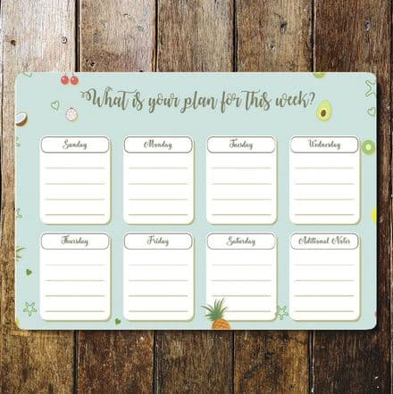 Plans Weekly Planner Board Personalised Dry Wipe Whiteboard To Do List Notes - Metal