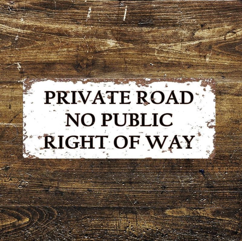 Private Road No Public Right Of Way - Extra Large Metal Wall Sign