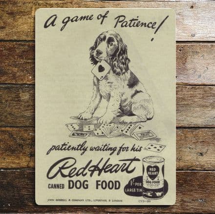 Red Heart Dog Food cocker spaniel - Metal Advertising Wall Sign