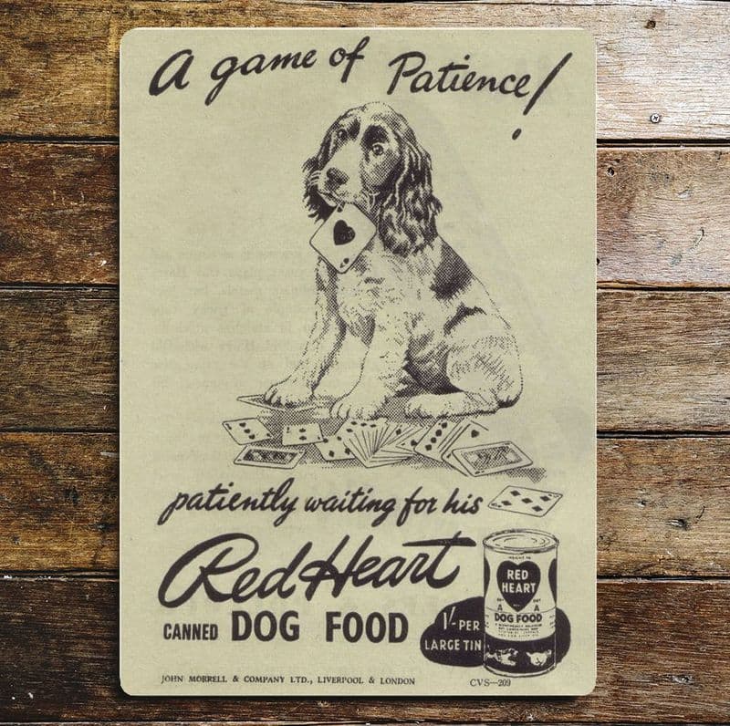 Red Heart Dog Food cocker spaniel - Metal Advertising Wall Sign