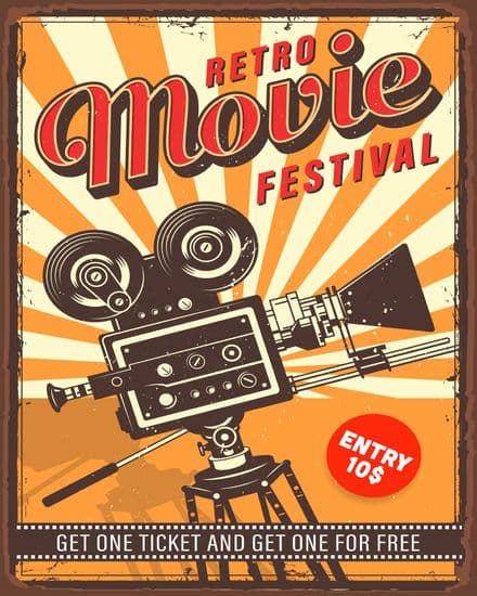 Retro Movie Collection Metal Sign Plaque