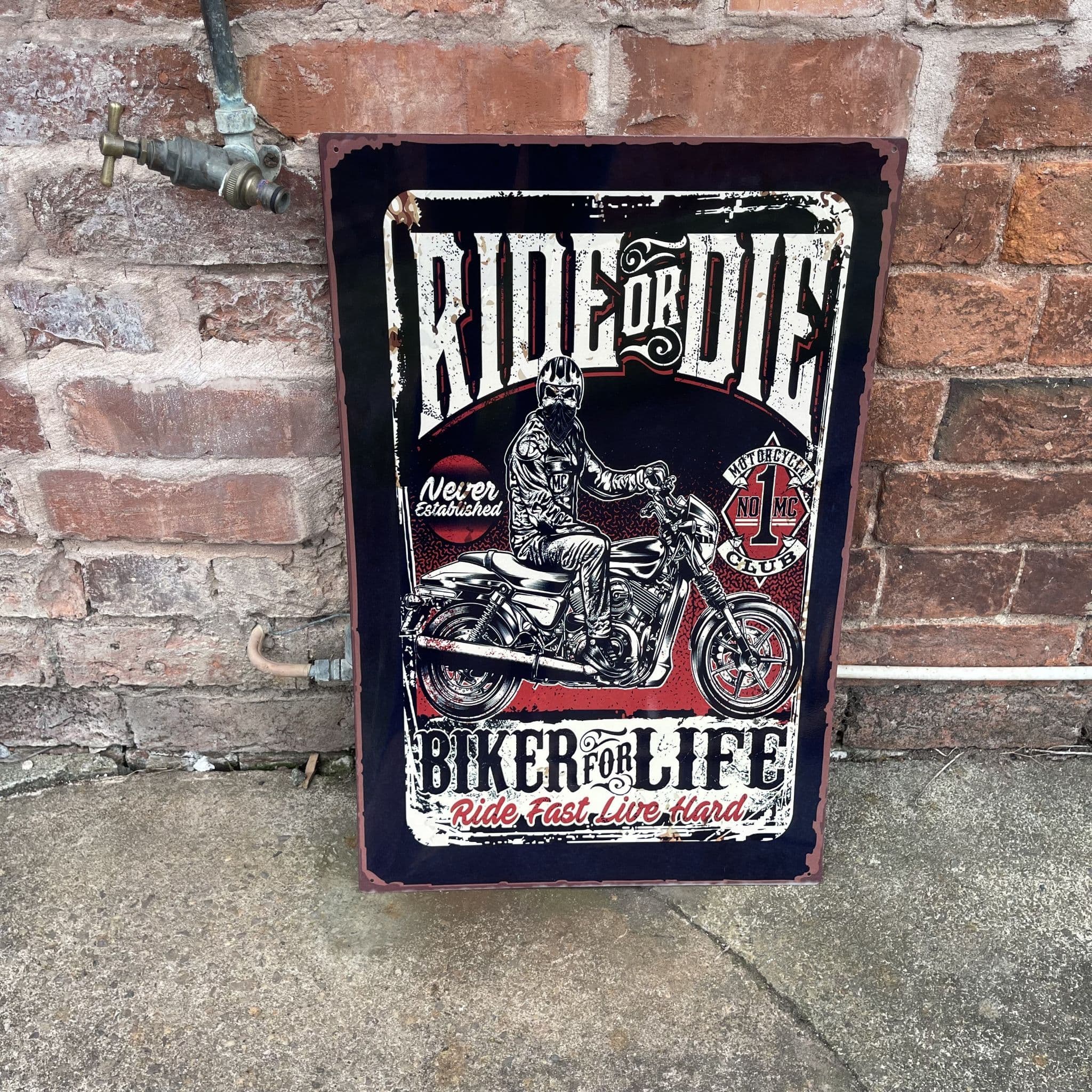 Vintage Motor Bike Racer Metal Tin Sign – Retro Aluminium Plaque For Man Cave, Garage, Bar