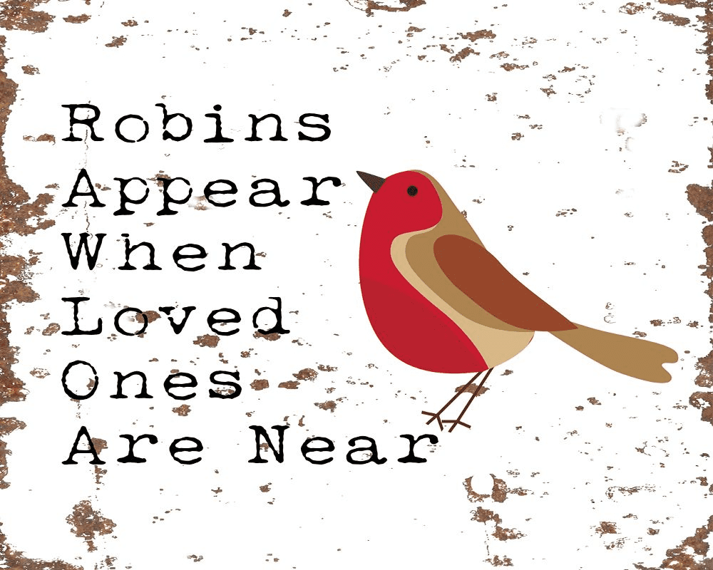 Robin Appear When Love Ones are Near - Metal Sign Plaque